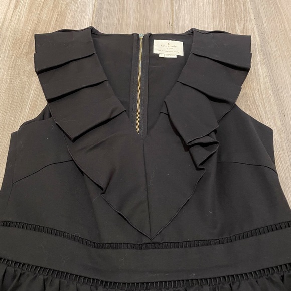 kate spade ruffle neck dress in black - Picture 6 of 8
